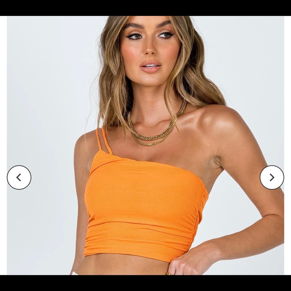 Orange one shoulder princess Polly top!